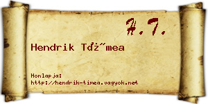 Hendrik Tímea névjegykártya