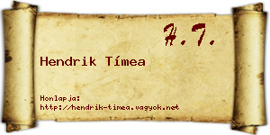 Hendrik Tímea névjegykártya